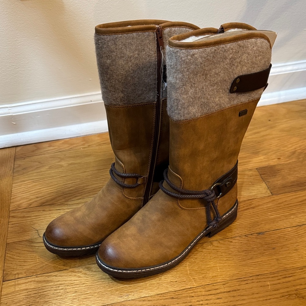 Rieker Tan and Gray Women's Boots
